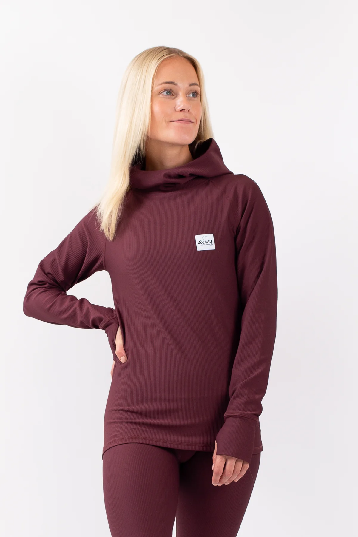 Icecold Hood Rib Top - Wine | XS