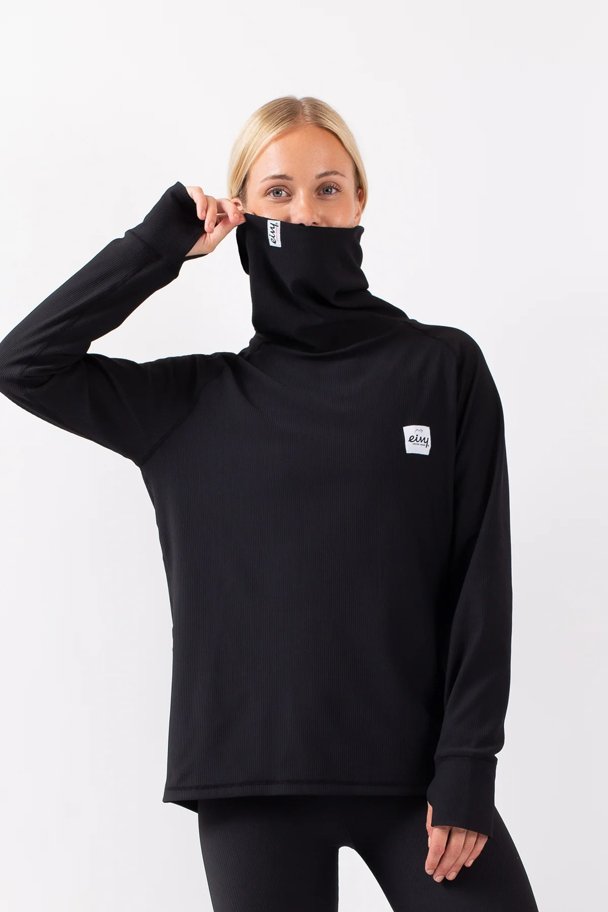 Boyfriends Fit Gaiter Rib Top - Black | M