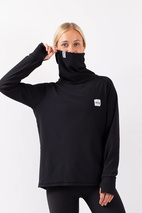 Boyfriends Fit Gaiter Rib Top - Black | XS