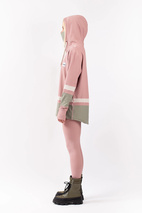 Loose Fit Hoodie Rib Top - Faded Blocks