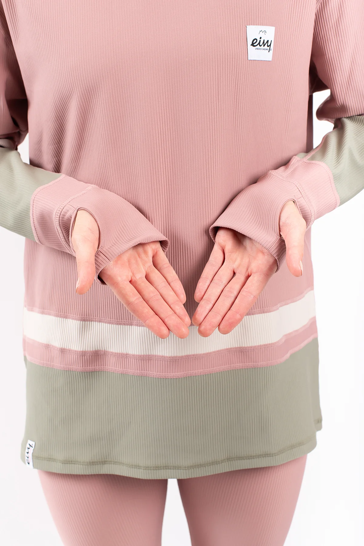 Loose Fit Hoodie Rib Top - Faded Blocks