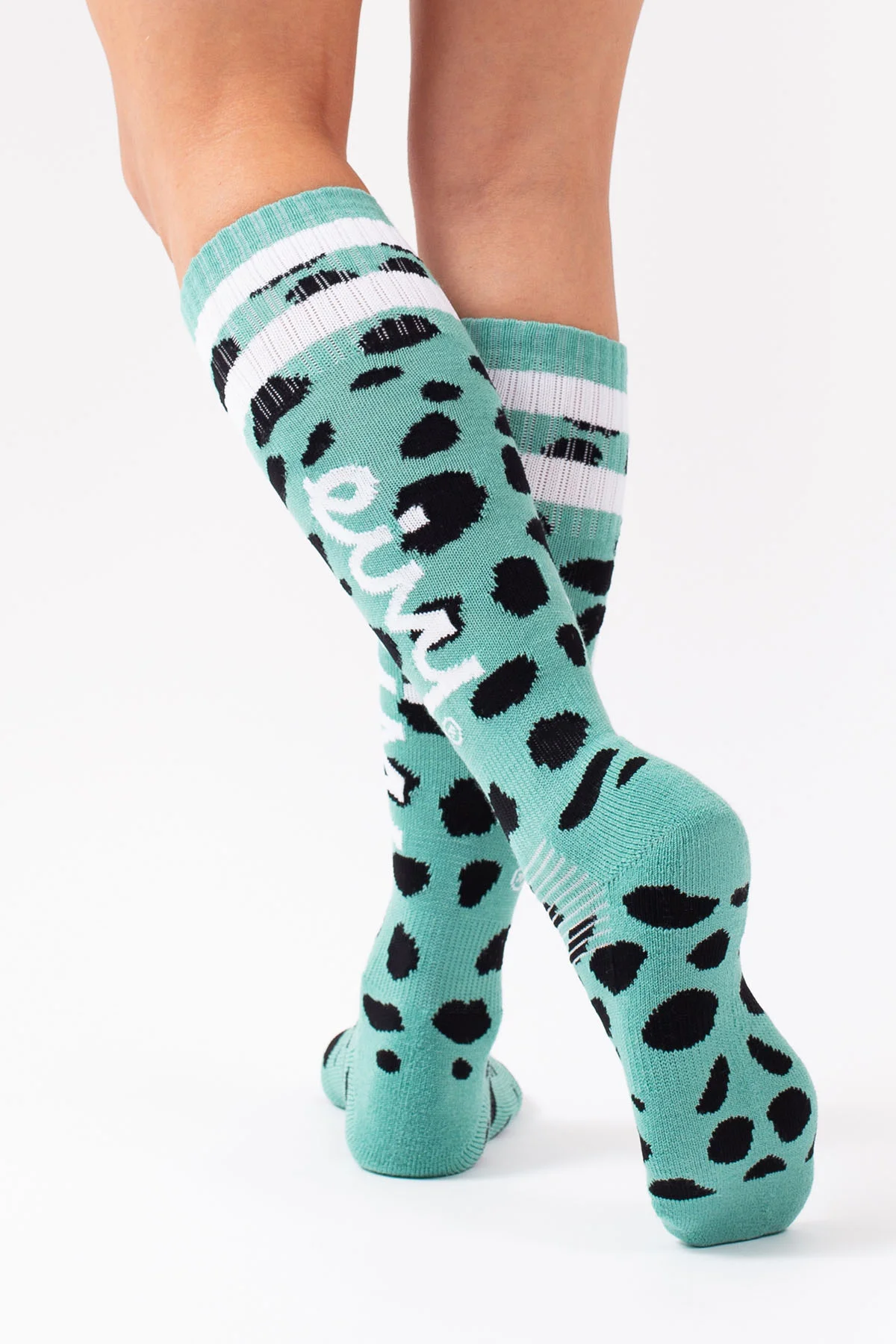 Cheerleader Wool Socks - Turquoise Cheetah