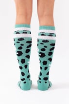 Cheerleader Wool Socks - Turquoise Cheetah