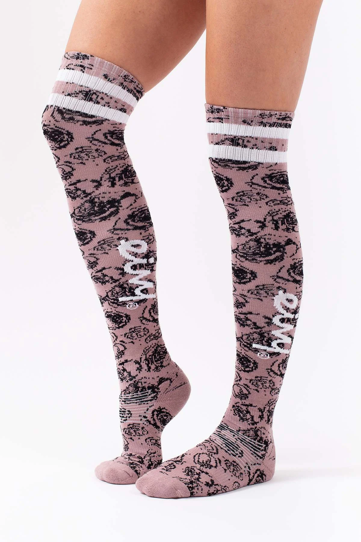 Cheerleader Over Knee Wool Socks - Charcoal Woodrose