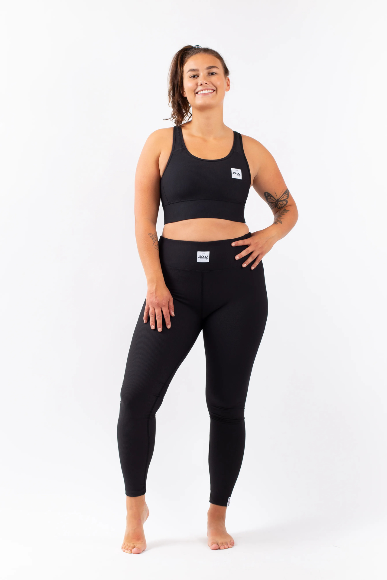 Rider Rib Sports Bra - Black | XXS