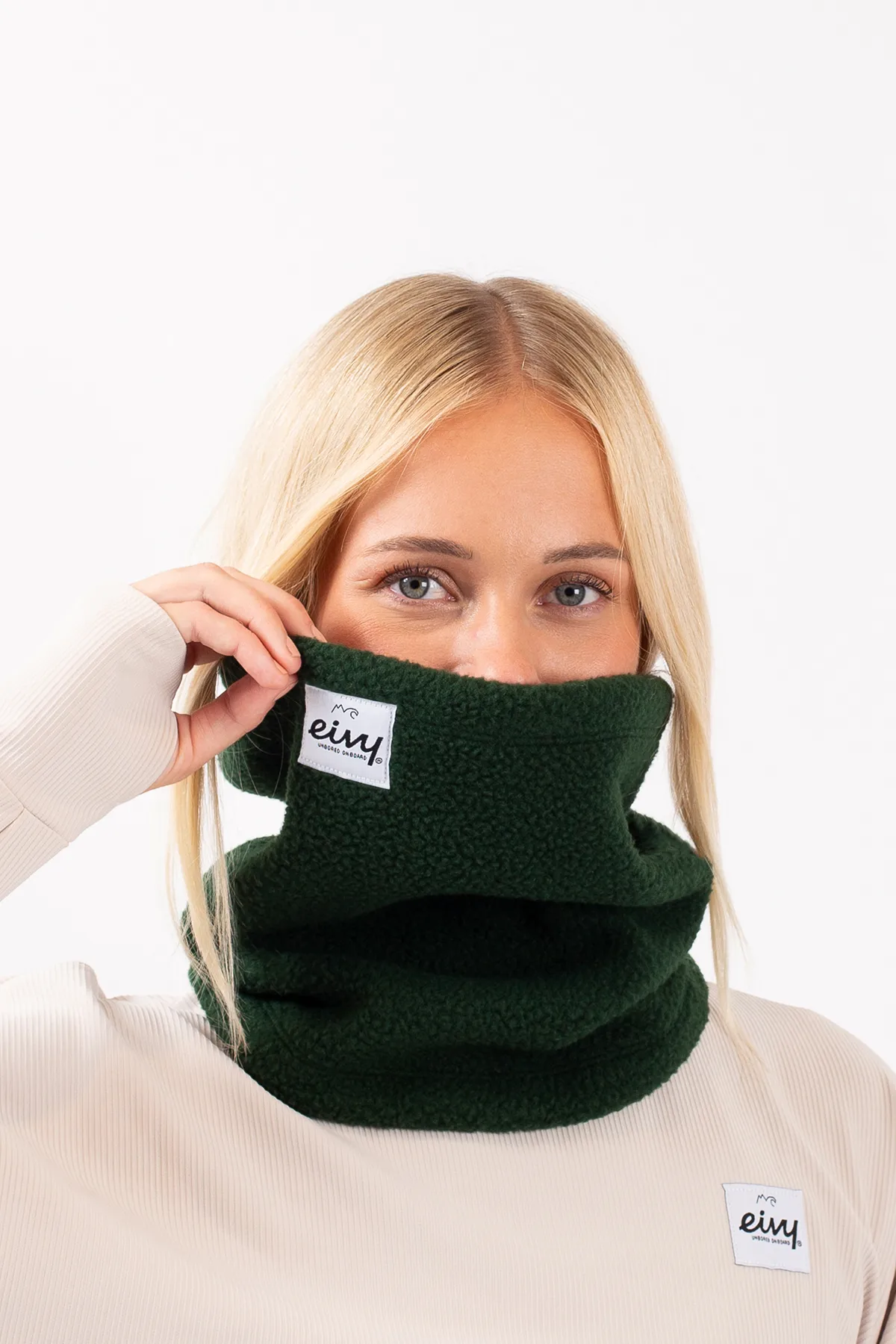 Adjustable Sherpa Neckwarmer - Forest Green