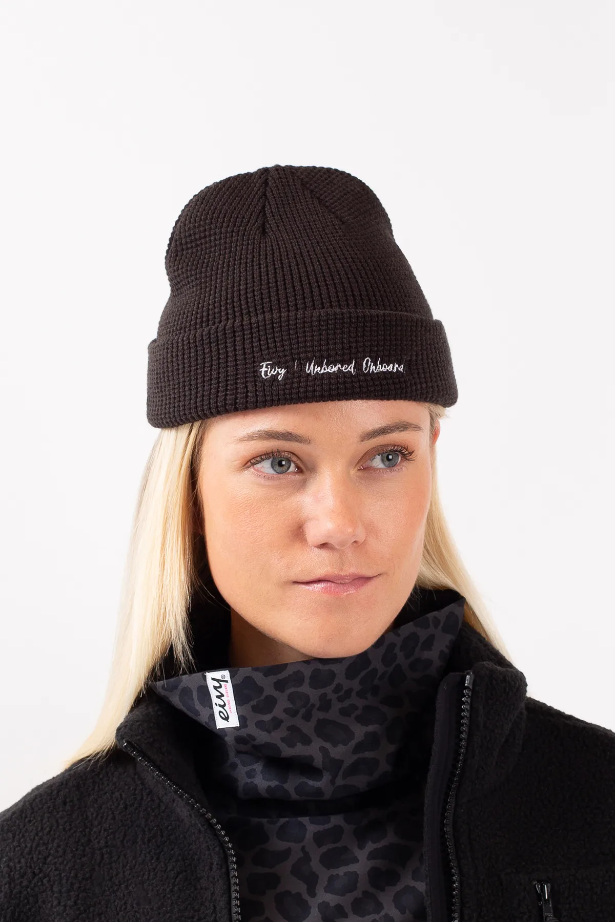 Shorty Waffle Knit Beanie - Black | One Size