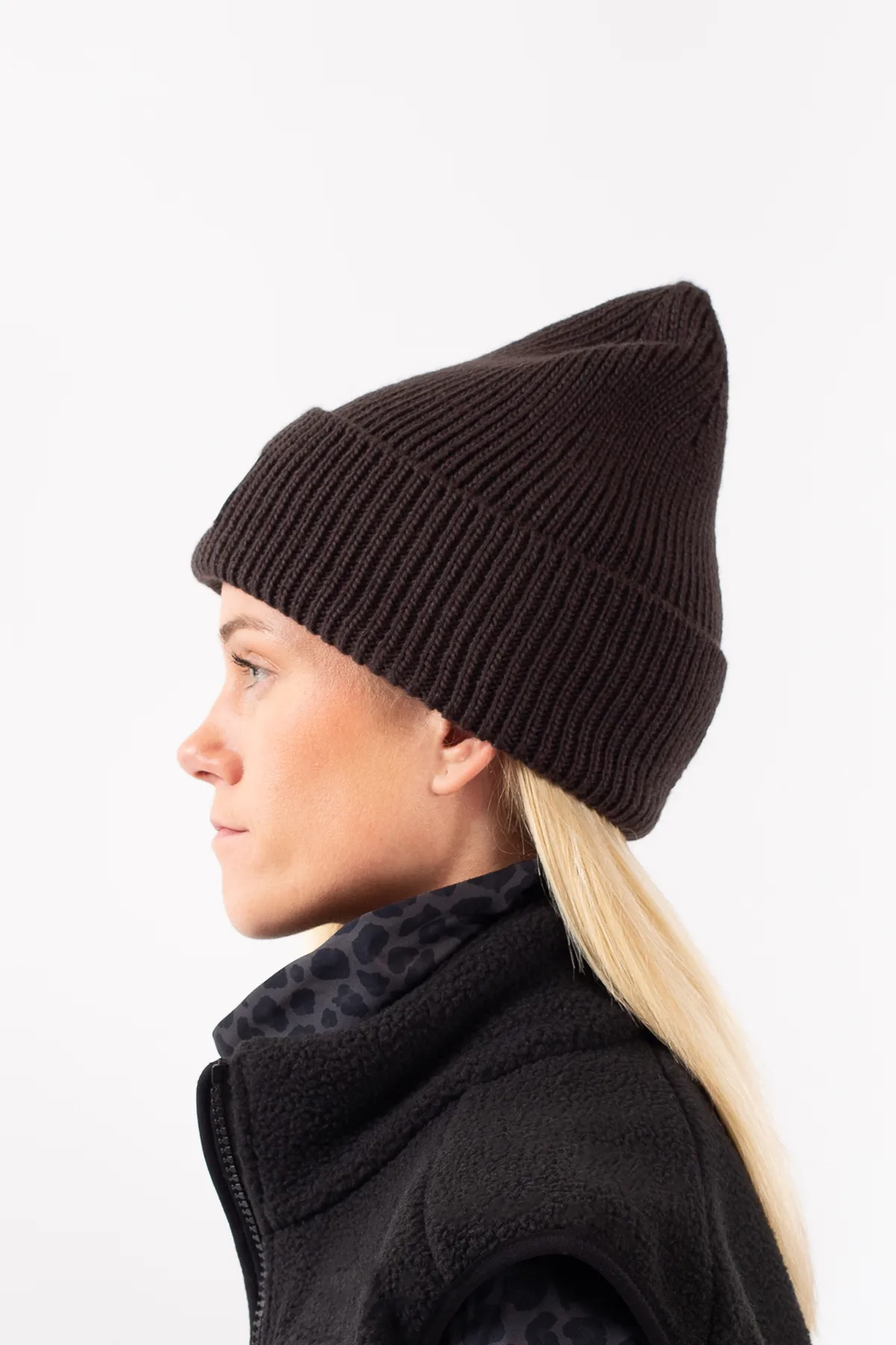 Easter Rib Wool Beanie - Black | One Size