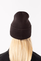 Easter Rib Wool Beanie - Black