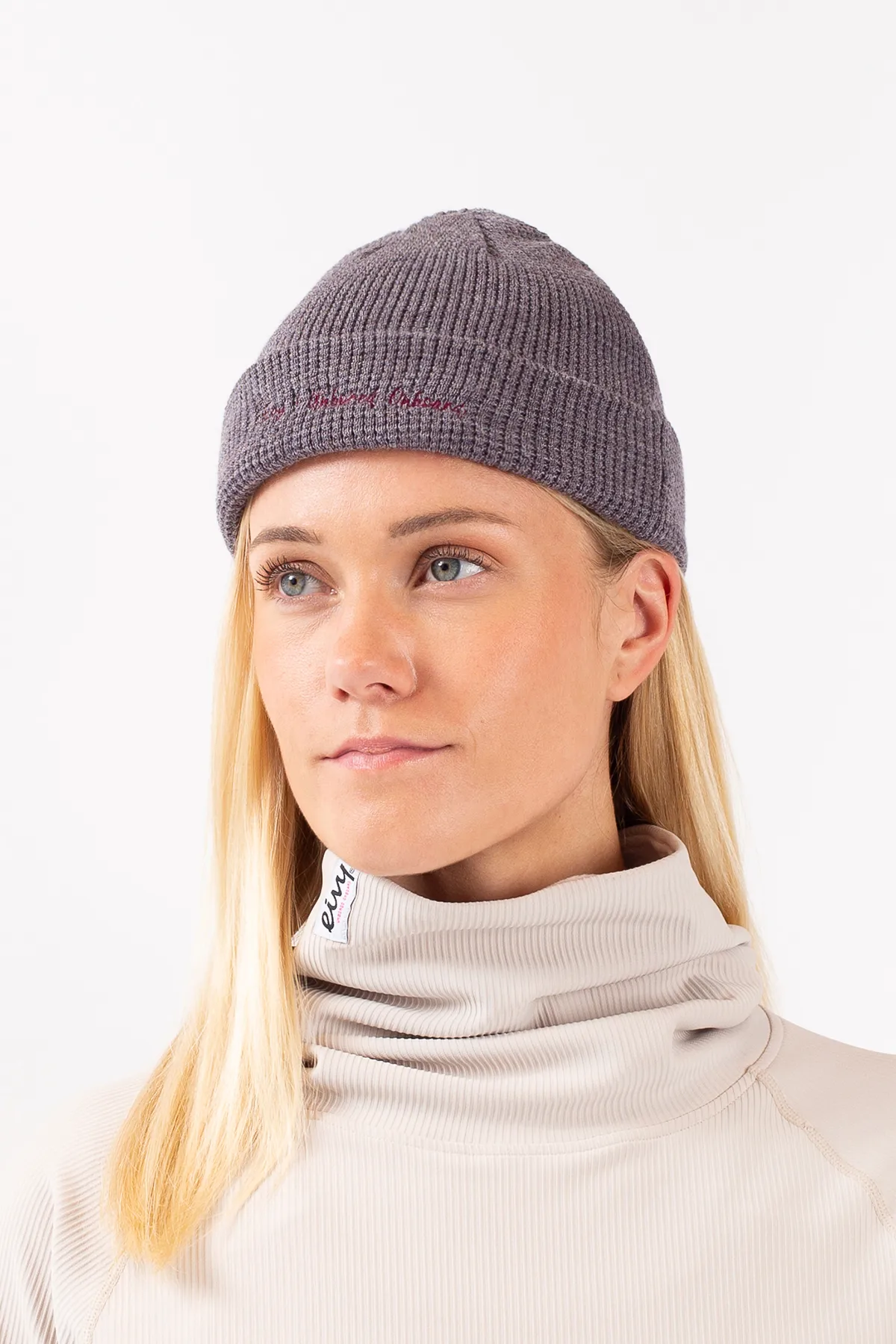 Shorty Waffle Knit Beanie - Grey Melange