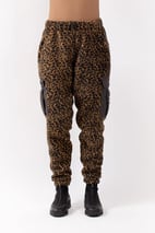 Cargo Sherpa Pants - Leopard | XS