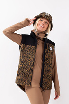 Fleece | Lumberjackie Sherpa Vest - Leopard