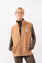 Lumberjackie Sherpa Vest - Faded Coffee | XL