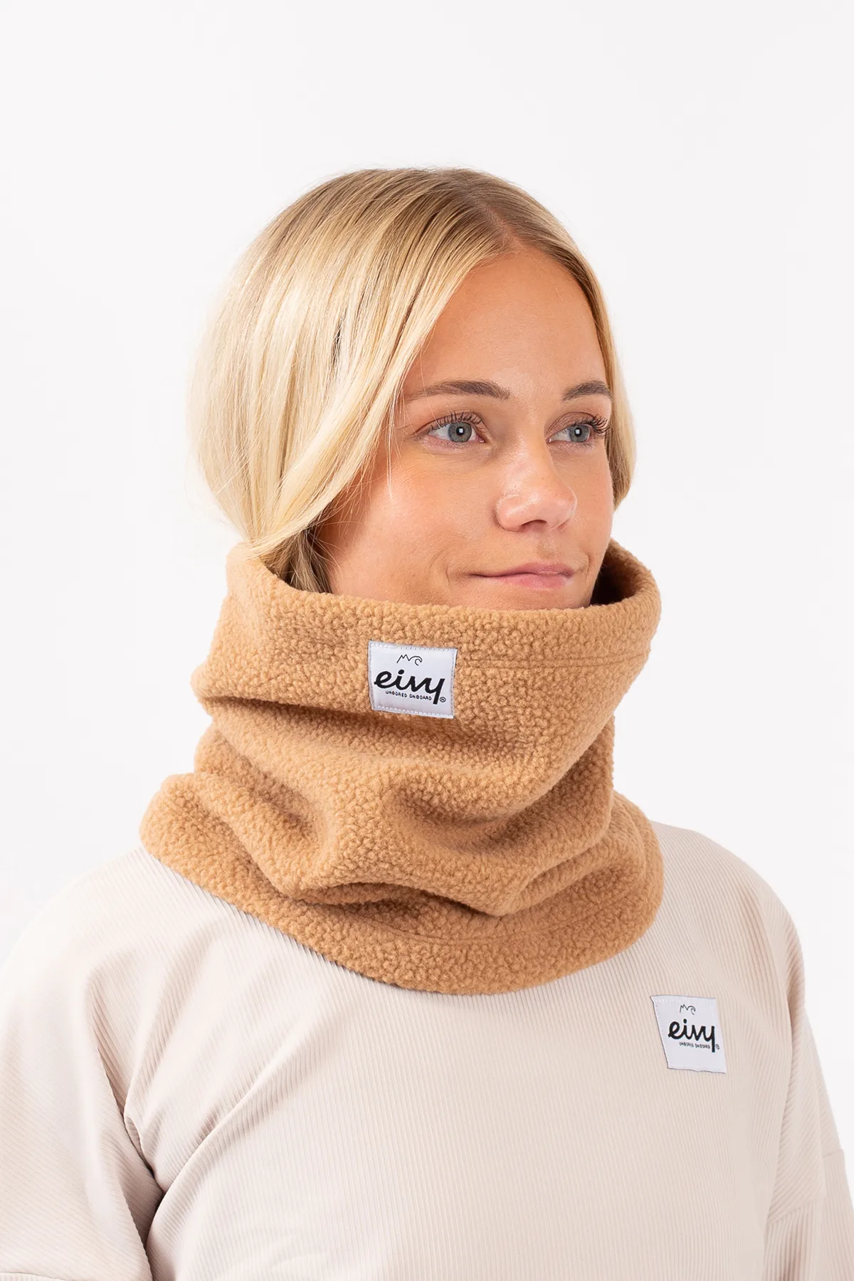 Adjustable Sherpa Neckwarmer - Faded Coffee | One Size