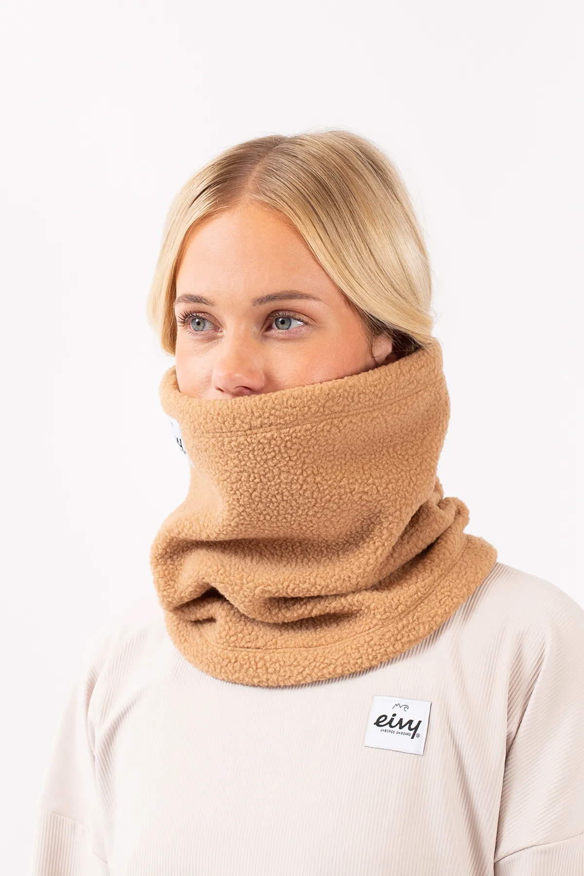 Adjustable Sherpa Neckwarmer - Faded Coffee