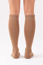 Rib Wool Socks - Faded Coffee | 36-38