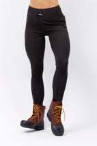 Pocket Merino Wool Rib Tights - Black