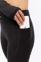 Pocket Merino Wool Rib Tights - Black