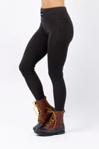 Pocket Merino Wool Rib Tights - Black