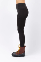 Pocket Merino Wool Rib Tights - Black