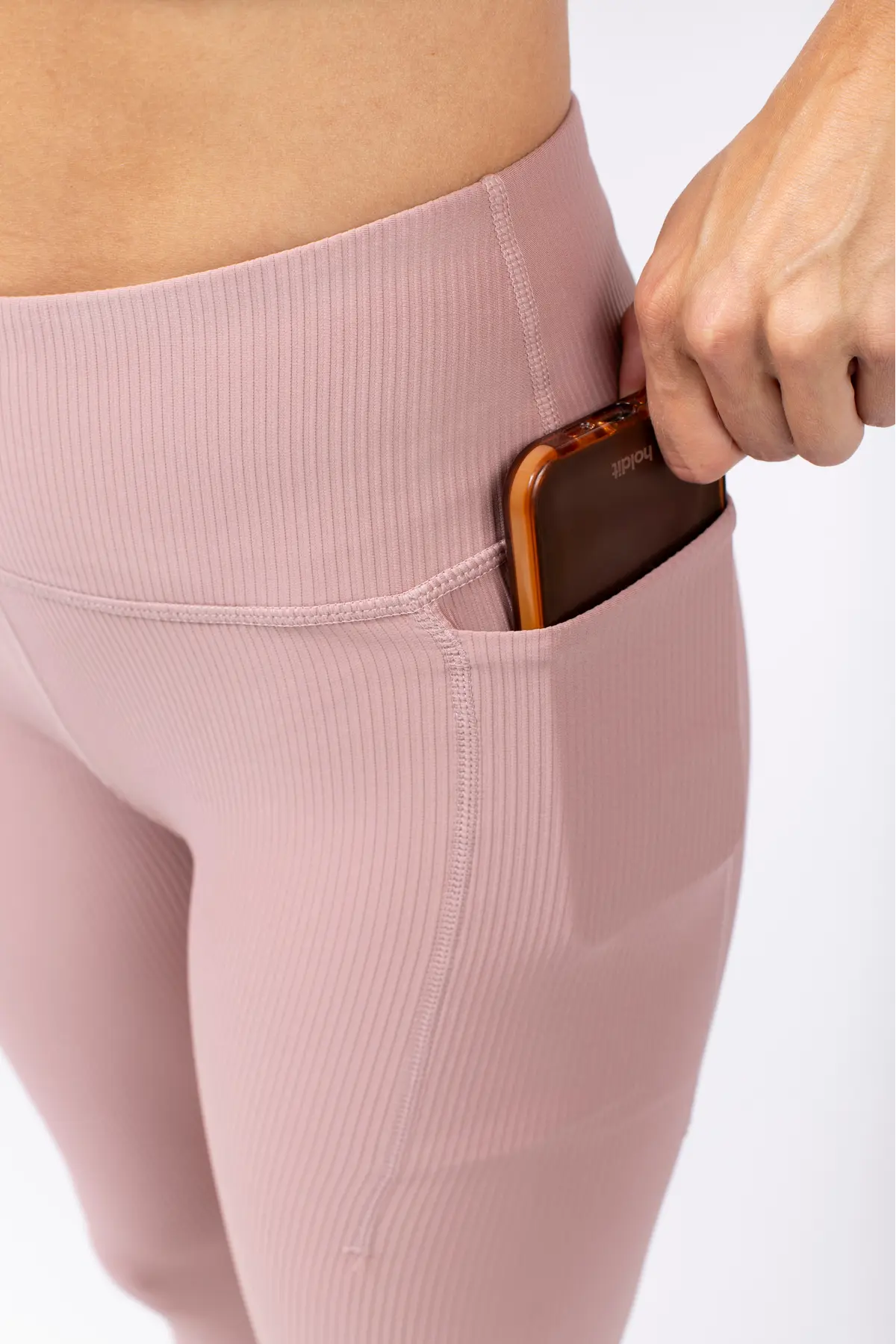Pocket Rib 3/4 Tights - Faded Woodrose