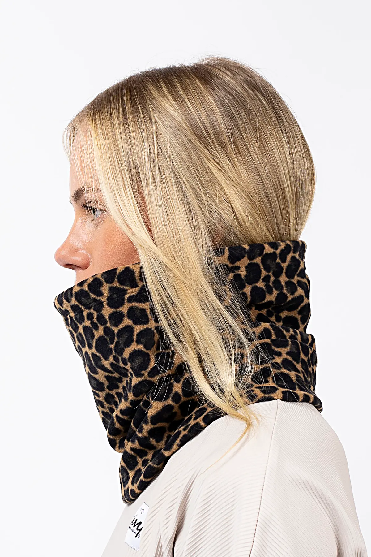 Adjustable Fleece Neckwarmer - Leopard