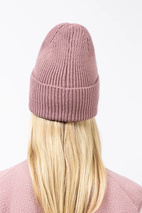 Easter Rib Wool Beanie - Faded Woodrose