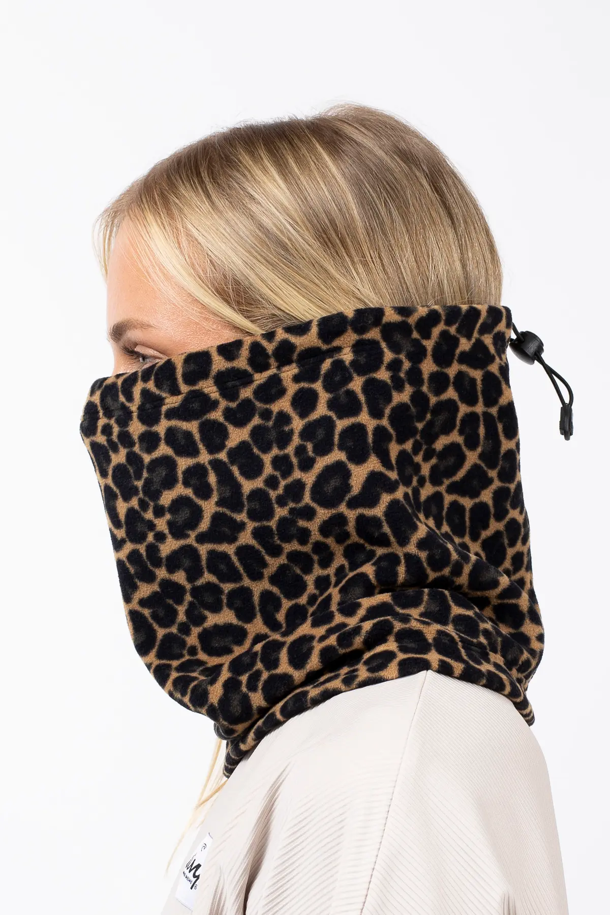Adjustable Fleece Neckwarmer - Leopard