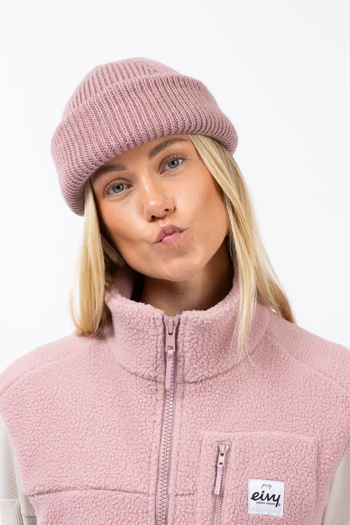 Easter Rib Wool Beanie - Faded Woodrose