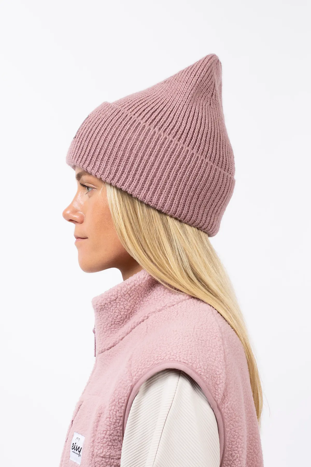 Easter Rib Wool Beanie - Faded Woodrose