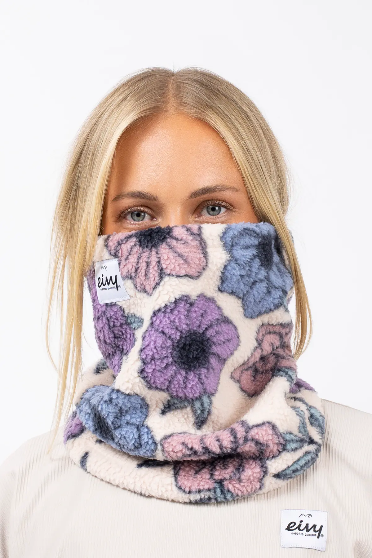 Adjustable Sherpa Neckwarmer - Big Flower