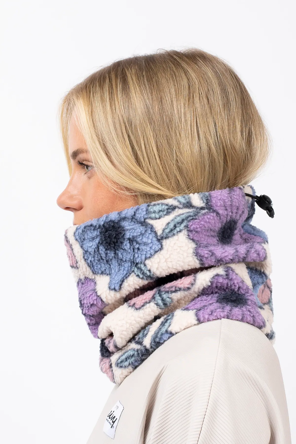 Adjustable Sherpa Neckwarmer - Big Flower
