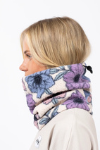 Adjustable Sherpa Neckwarmer - Big Flower