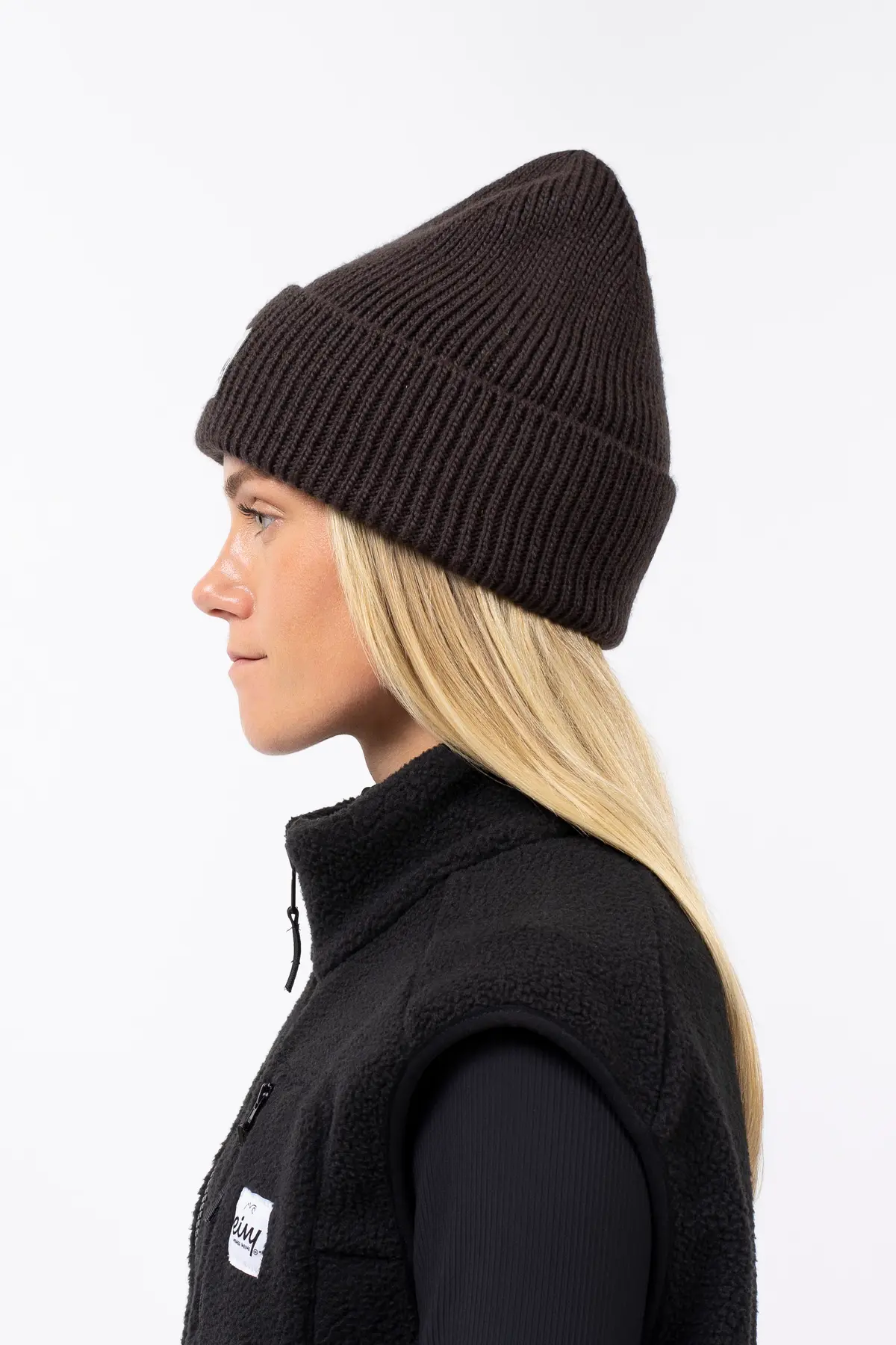 Easter Rib Wool Beanie - Black