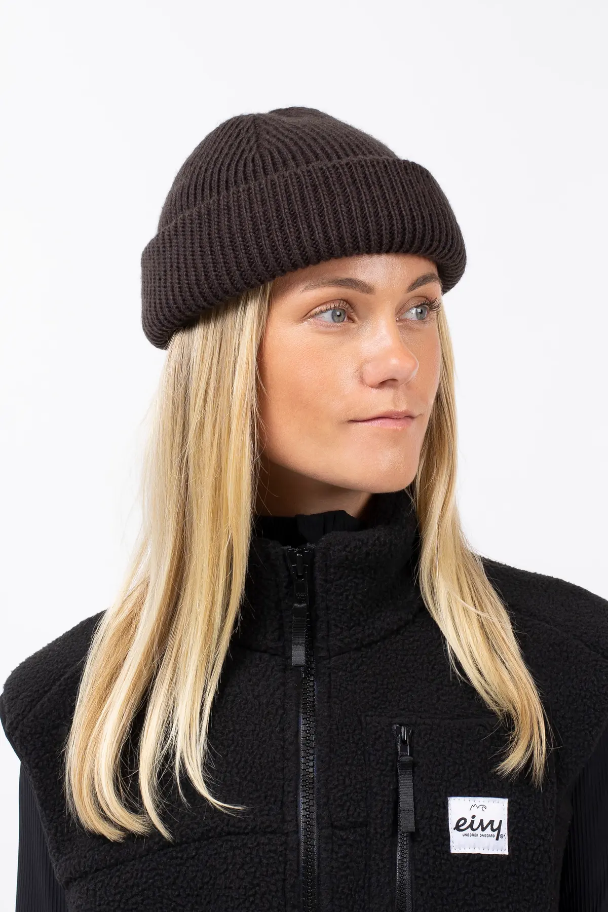 Easter Rib Wool Beanie - Black